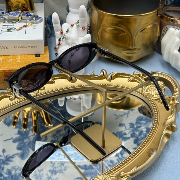🆕 GUCCI 🧿 NWOT GG1680S Linea GG Logo Cateye Sunglasses, Black & Grey Lens - Picture 7 of 16
